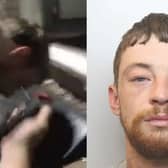 Man wrestles police officer to the ground and strangles him.