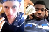 Sheffield gang members pose with wads of cash and machete.