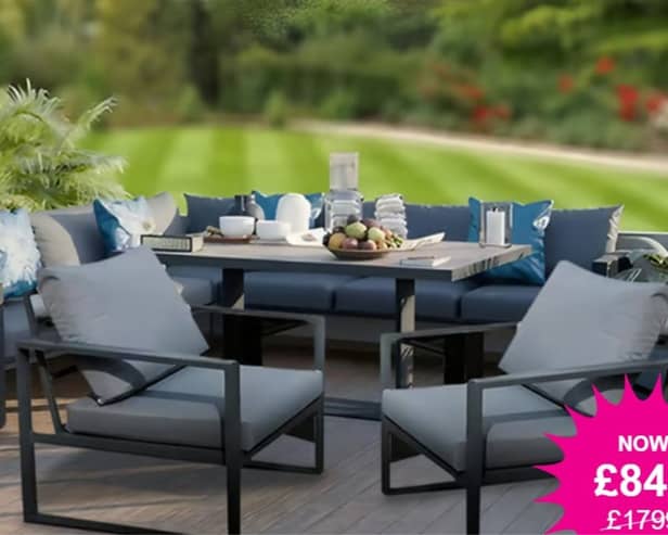 Give your garden a glow-up with this stunning 8-Seater dining set with table and two chairs - now 53% off