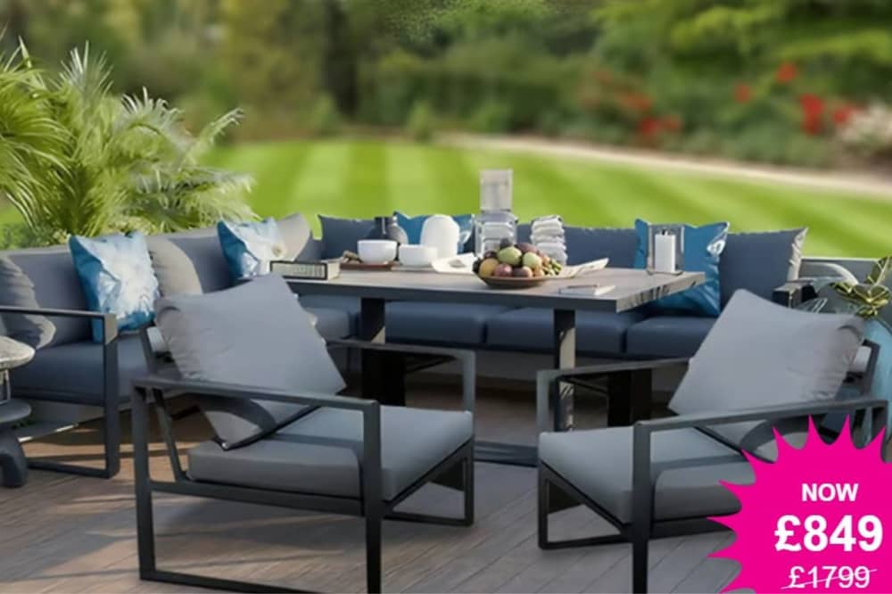 Give your garden a glow-up with this stunning 8-Seater dining set with table and two chairs - now 53% off