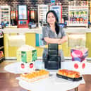 Cake artist Michelle Wibowo with her creations 