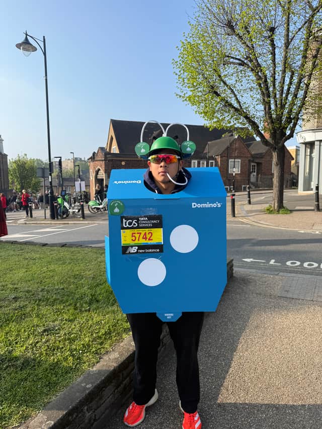 This was the first time Vince had ever run in a fancy dress costume
