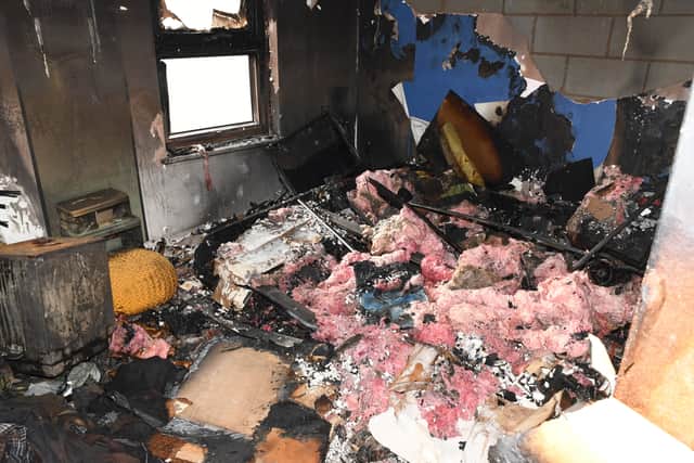 Fire damage inside the home of Martin Foley on Larput Place in Cheltenham. October 20 2024. 