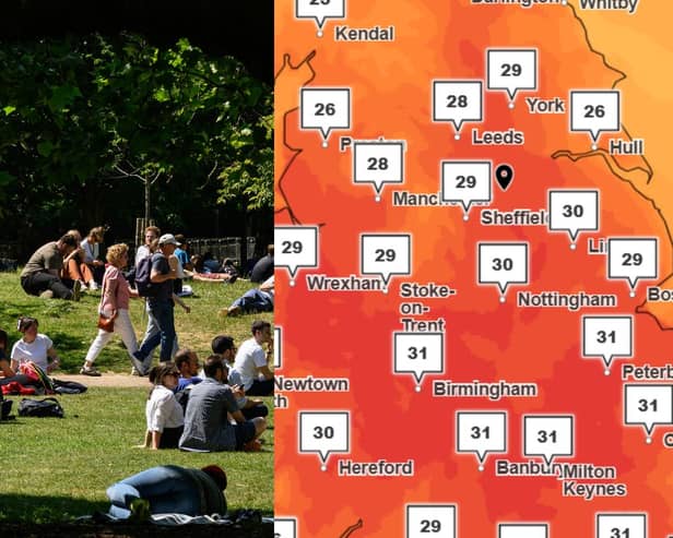 Where and when we could see 30°C temperatures in the UK.