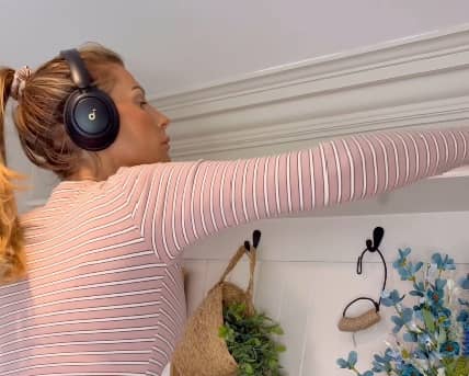 Mrs Hinch has previously shared that she uses the soundcore Q30 by Anker Hybrid Active Noise Cancelling Headphones to listen to music and podcasts while tackling household chores.