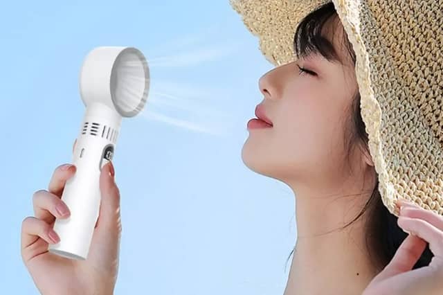 The portable bladeless fan has an LED display, three speed settings and USB power