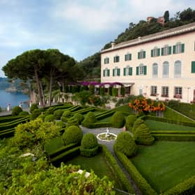 The historic La Cervara overlooks the Ligurian Sea, with its beautifully restored Renaissance gardens and former Benedictine abbey creating one of the Italian Riviera's most spectacular settings.