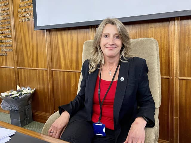 Leader of Spelthorne Borough Council, Ashford East councillor Joanne Sexton, at the council building in Knowle Green, Staines. Credit: Emily Coady-Stemp
