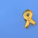 Show support and raise money for research into children’s cancers by wearing a gold ribbon pin