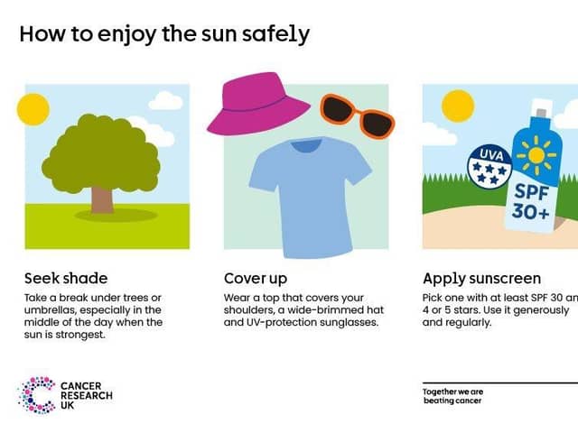 Advice from Cancer Research UK on how to enjoy the sun safely.