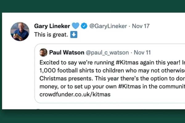 Gary Lineker showing support on X