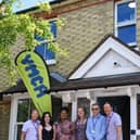 (from left) Lee Fabry (YMCA Head of Housing), Kaleigh Dun (resident), Lola Registe (YMCA Housing Sup