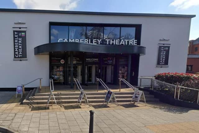 Camberley Theatre has closed so safety experts can work out just how dangerous its crumbly concrete is – whether it’s the final curtain future is uncertain. Picture courtesy of Google