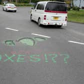 An anonymous resident spray painted potholes last year in an attempt to force the council to fix the roads. Photo: Eddie Mitchell