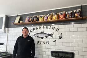 Steve Duffell inside Cranleigh Fishmonger.  (Photo Emily Dalton/ldrs)
