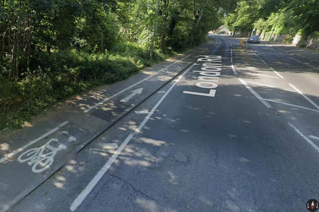 Shared spaces, a feature of the existing layout in London Road, where a row over £6m safety improvements rumbles on (Image Google)