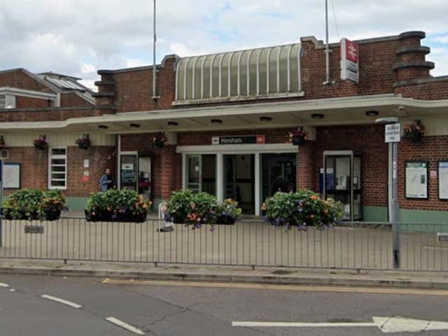 Lines were blocked between Epsom and Horsham (pictured) due to ‘signalling staff being unavailable’. Photo by Google Street View