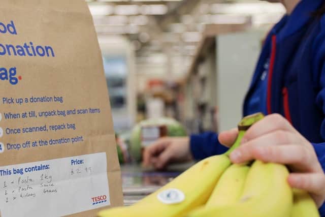 The pre-packed donation bags will give a much-needed top-up to food charities FareShare and Trussell.