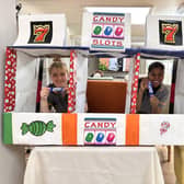 Colleagues taking part in HC-One Adelaide House Care Home’s human candy machine