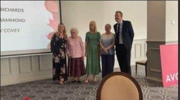 Ruby at an Avon celebration event with members of the Avon leadership team