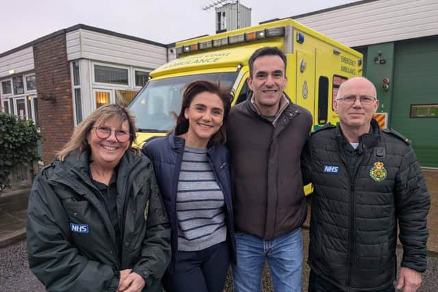 Alejandra (Ale) Avila is adding her voice to calls for more people learn how to save a life after being reunited with the ambulance team who rushed to her aid. Picture: SECAmb