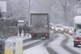Snow in Worthing on the afternoon of January 8, 2024. Photo: Eddie Mitchell