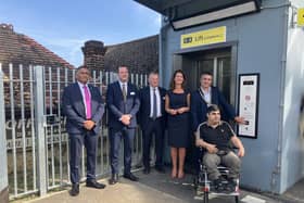 Lawrence Houghton, Rail Framework Director at Octavius Infrastructure; Mark Goodall, Network Rail’s Wessex Route Director; Alex Foulds, Projects and Change Director at South Western Railway; Monica Harding, MP for Esher and Walton; Councillor Steve B