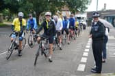 A group of police officers, who work in Sussex and Surrey, have set off on a four-day charity bike ride – in memory of colleagues who have died in the line of duty. The riders made their first stop at Sussex Police HQ in Brighton for a short memorial service, led by the force chaplain, before travelling to the National Memorial Arboretum in Staffordshire.