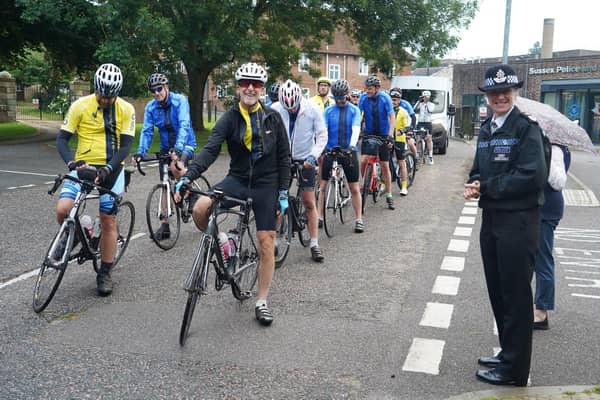 A group of police officers, who work in Sussex and Surrey, have set off on a four-day charity bike ride – in memory of colleagues who have died in the line of duty. The riders made their first stop at Sussex Police HQ in Brighton for a short memorial service, led by the force chaplain, before travelling to the National Memorial Arboretum in Staffordshire.