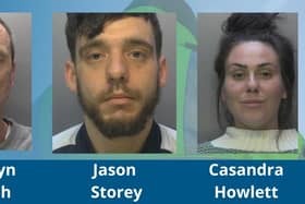 Melvyn Beech, Jason Story and Casandra Howlett have been sentenced following an aggravated burglary in Mytchett. Picture: Surrey Police