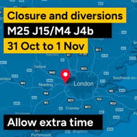 M25 closure near Heathrow rescheduled due to bad weather as drivers face overnight diversion