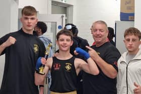 Harley with his brother Mason, Head Coach Harry Radenhurst and Club Chairman Clint Chapman.