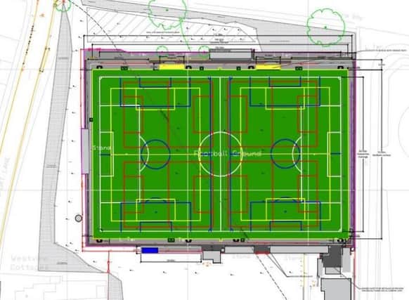 Ashford Town FC Football Pitch layout for artificial grass. (Credit: Spelthorne Council Documents)