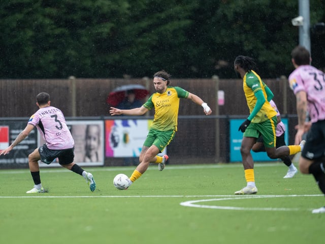 Horsham FC edged out Walton & Hersham 1-0 on a wet and windy afternoon at the Fusion Aviation Community Stadium