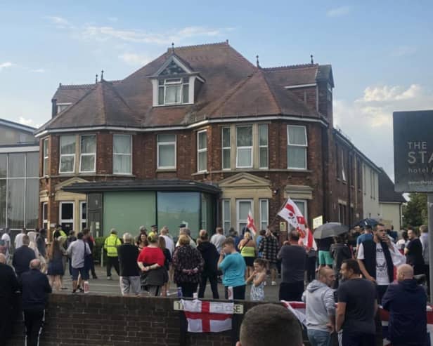 Stanwell Hotel protest on July 31. (Credit: Sam Jennings/ Facebook) Permission for use.