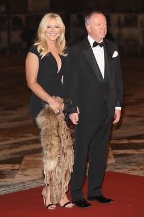 LONDON, ENGLAND - FEBRUARY 02: Baroness Michelle Mone and Douglas Barrowman attend a reception and dinner for supporters of The British Asian Trust on February 2, 2017 in London, England. (Photo by Tim P. Whitby/Getty Images)