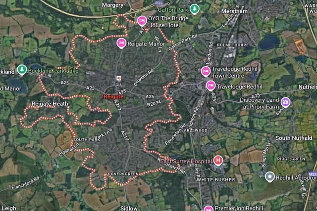 Reigate. Picture courtesy of Google
