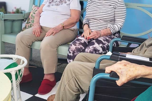 Judy Hyde and Gloria Cheeseman, Residents and Best Friends at Friends of the Elderly's Orford House Care Home in Coulsdon, Surrey