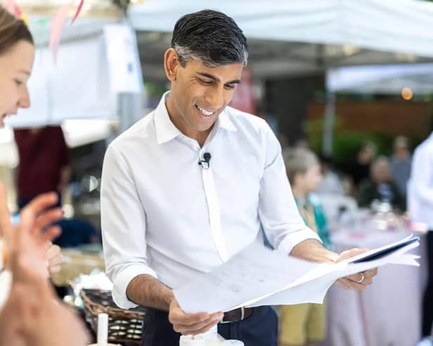 Former Prime Minister Rishi Sunak spend time with young entrepreneurs at Guildford's Children's Business Fair