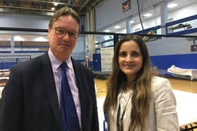 Woking's Conservative MP Jonathan Lord and outgoing council leader Ayesha Azad