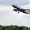 A British Airways plane takes off at London Gatwick airport. Pic S Robards SR2108251