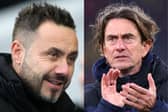 Brighton manager Roberto De Zerbi and Brentford boss Thomas Frank face off at the Amex on Wednesday night. Picture: Getty