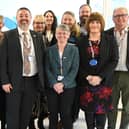 Members of the QVH Board of Directors wearing the QVH Progress Pride lanyards and badges. Picture: submitted