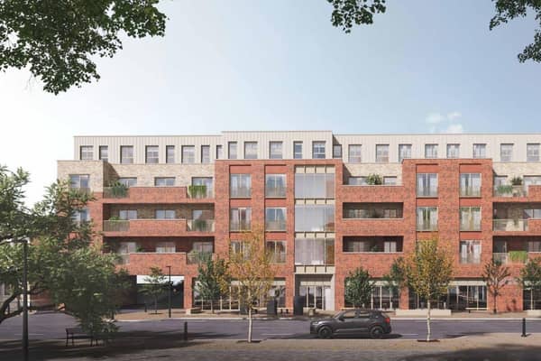 CGI view of proposed block of flats. (Credit: Spelthorne Borough Council/EN-AIM.COM). Permission for use.