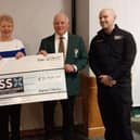 Helen Turner and Colonel Ron Rowley presented Rachel Oxberry and Paramedic Tom Mikrut from KSS with a cheque for £38K