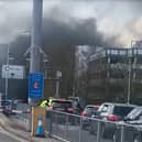 Black smoke seen from the road near Gatwick. Photo: Still from video/UGC