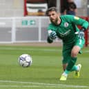 Glenn Morris of Crawley Town in action during to the Sky Bet League Two match between Crawley Town and Northampton Town at The People's Pension Stadium on August 28, 2021 in Crawley, England. (Photo by Pete Norton/Getty Images)