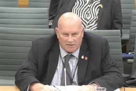 Surrey Heath S151 officer Bob Watson at the Levelling Up select committee (image Gov.uk)