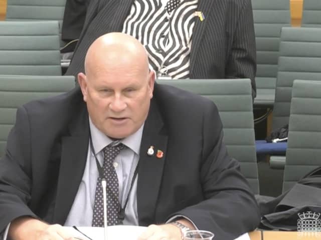 Surrey Heath S151 officer Bob Watson at the Levelling Up select committee (image Gov.uk)