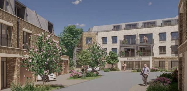 CGI view of the entrance to the proposed scheme, East Molesey. (Credit: Assael Architecture/ Elmbridge Borough Council planning documents) Permission for LDRS partners to use
